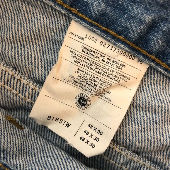 Carhartt Mens Traditional Fit Tapered Leg Jeans B18 48x30 Measures 46x30 - Picture 3 of 3